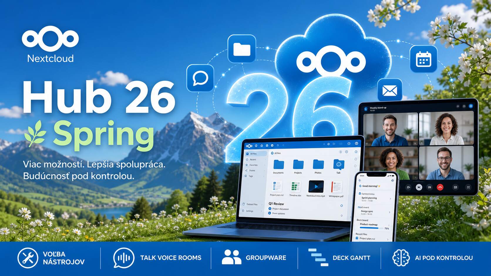 Nextcloud Hub 26 Spring - nová verzia Nextcloud s lepšou spoluprácou