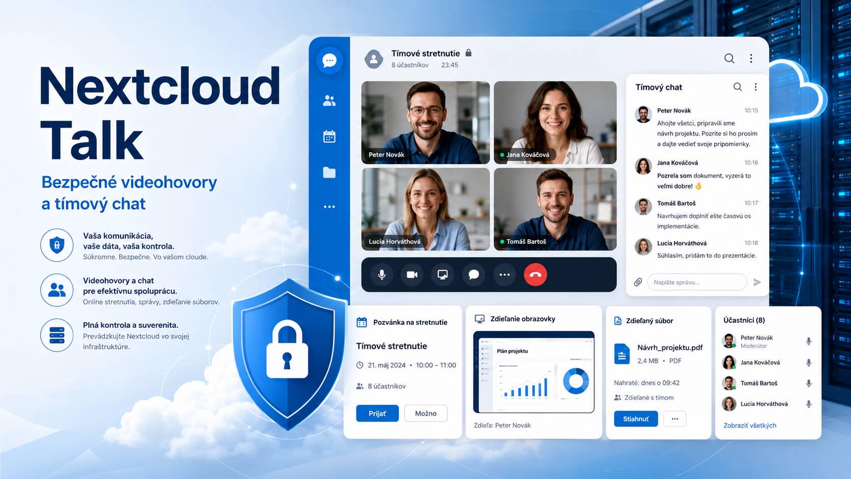 Nextcloud Talk ako bezpečné prostredie pre videohovory, chat a tímovú komunikáciu