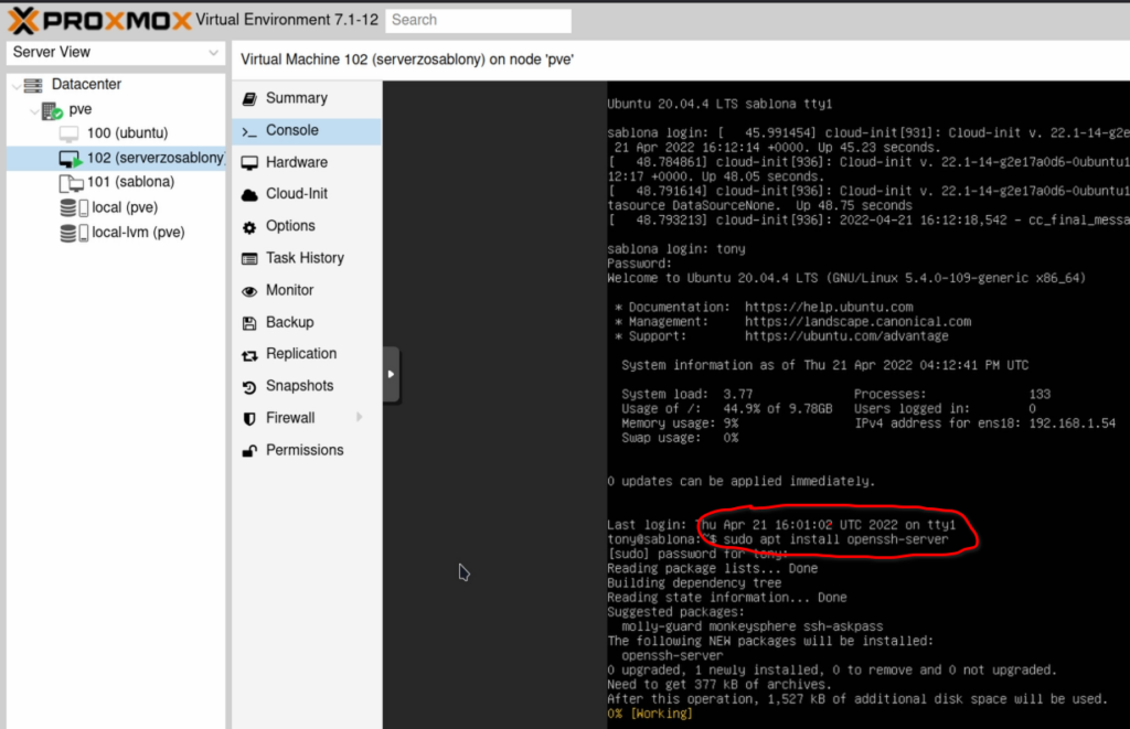 install ssh